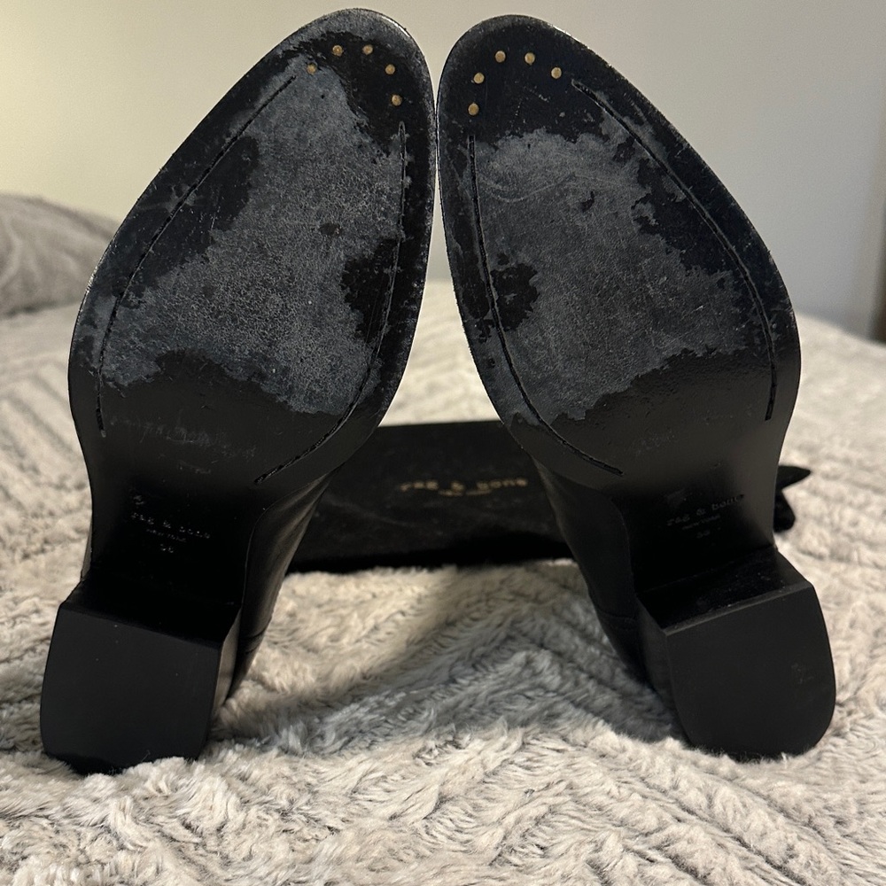 Rag & Bone Walker Black Leather Chelsea ankle Boots - Picture 4 of 7